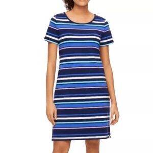 T by Talbots Ruched Drawstring Back T-Shirt Dress Womens Size: M 
Coastal Beachy